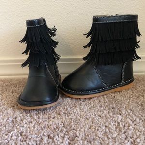 Toddler Size 8 Black Fringe Boots